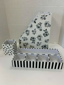 Pottery Barn Teen The Emily &amp; Meritt Dot Floral Fabric Desk Set *Photo Sample