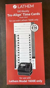 Lathem Weekly Tru-Align Time Cards Model 1600E Clock Signature Line Single Sided