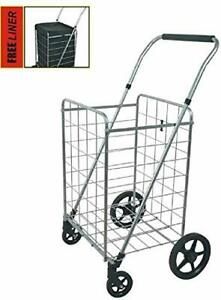 AFT PRO USA Jumbo Grocery Utility Shopping Carts Easy to Put On Wheels Heavy ...