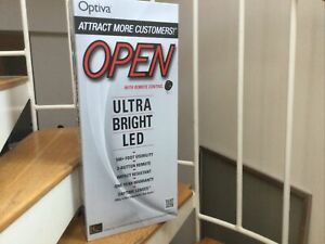 Optiva 19.5&#034; ULTRA BRIGHT LED OPEN Sign with REMOTE CONTROL 500+ Foot Visibility