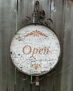 OPEN / CLOSED Wood Metal Sign Distressed Vintage Antique, US $89.95 – Picture 1