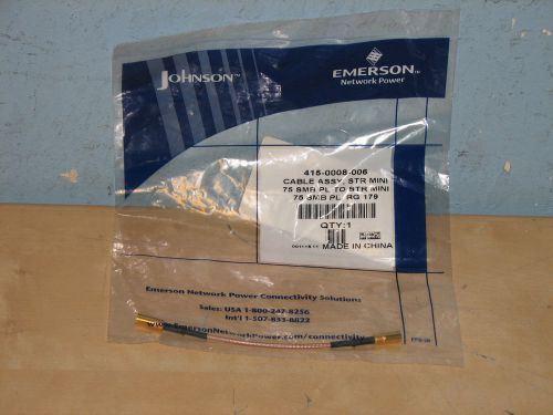 Johnson / Emerson 415 0008 006 STR Mini 75 SMB PL RF Cable Assy (NEW)