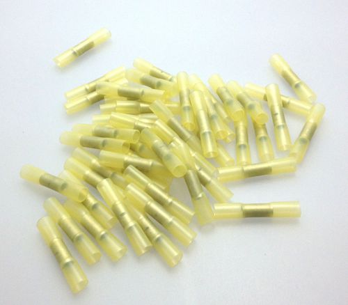25 insulated heat shrink butt wire electrical crimp terminal connector 10-12awg for sale