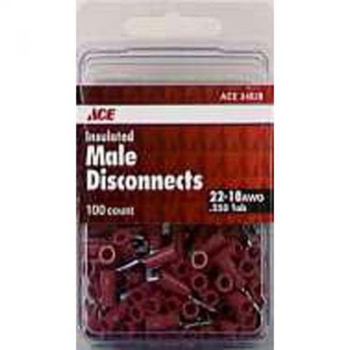 100 Pk Insulated Male Disconnect ACE Wire Connectors 34528 082901345282