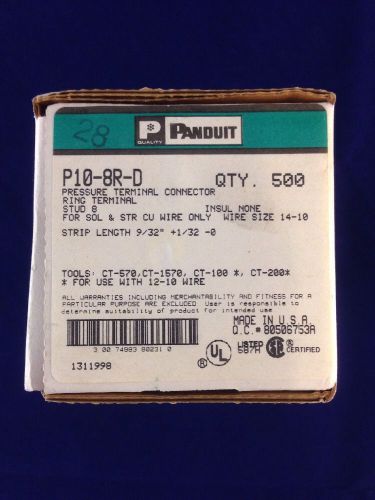 panduit pressure terminal connector P10-8R-D 500+