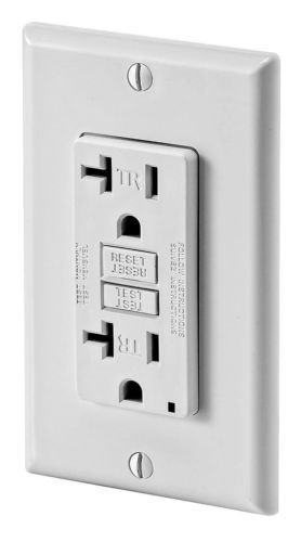 10 leviton 20 amp x7899-w white slim tamper resistant tr gfci with plate for sale