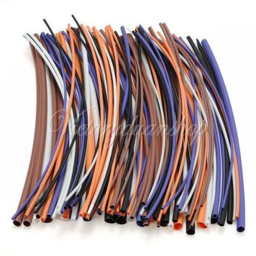 100pc 200cm Assorted 5Color 6Size ?1/1.5/2.5/3/5/6/mm 2:1 Heat Shrink Tubing Kit