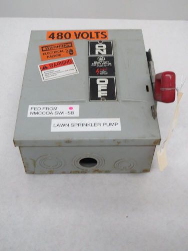 GENERAL ELECTRIC GE THN3361 NON-FUSIBLE 30A 600V-AC 3P DISCONNECT SWITCH B311554