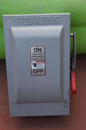 Siemens HF362R 60A 600V 3 Pole Fusible Heavy Duty Safety Switch 60 AMP 600 Volt