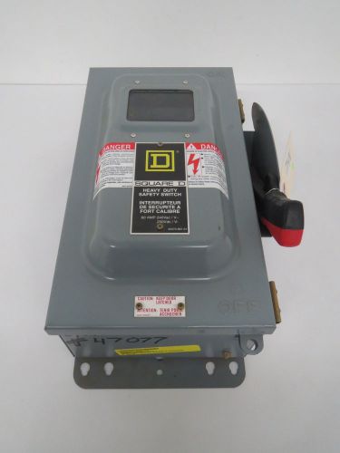 Square d h222nawk 60a amp 240v-ac 3p fusible disconnect switch b409348 for sale