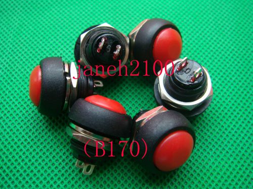 Lot-4 red momentary off(on) push button car/vehicle/boat 12v horn switch (b170) for sale