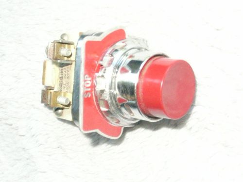 Motor control stop switch, red push button, nc , no contacts , canada made for sale