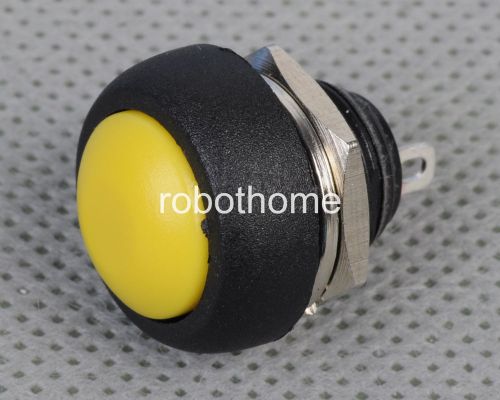 Yellow momentary contact 12mm Mini Round Waterproof ON/OFF Push button Switch