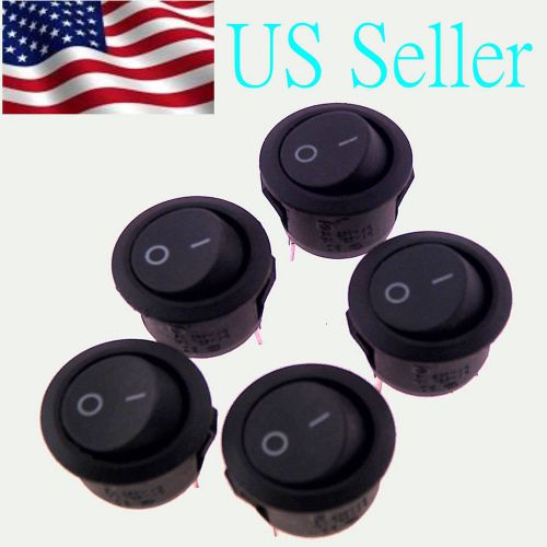 5X ROCKER SWITCHES 12V ROUND TOGGLE ON OFF 12 VOLT CAR SNAP IN SWITCH