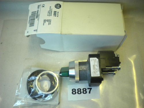 (8887) allen bradley 2 pos. maint. selector switch ill green 800t-16hg2kb6 for sale