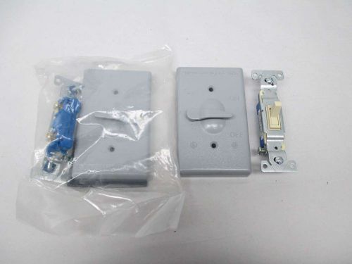 LOT 2 NEW BELL OUTDOOR 5121-0 WEATHERPROOF SWITCH COVER W/ SWITCH D363405