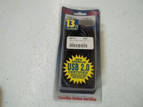 LOT OF 2 QVS CC2208C-13 USB A CABLE M/M 13FT 2.0C *ORIGINAL PACKAGE*