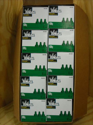 Lot of 10 boxes (100ct ea) greenie grounding wire connectors 30-092 1,000 units for sale