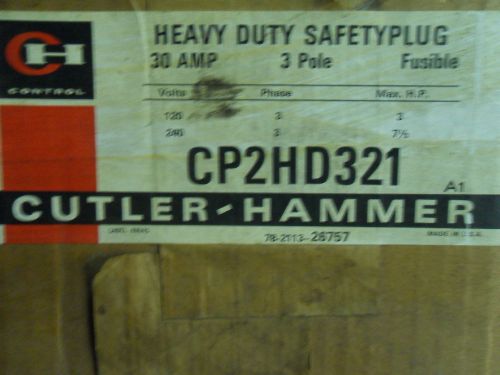(M6-2) 1 NEW CUTLER-HAMMER CP2HD321 HEAVY DUTY FUSIBLE SAFETY BUS PLUG