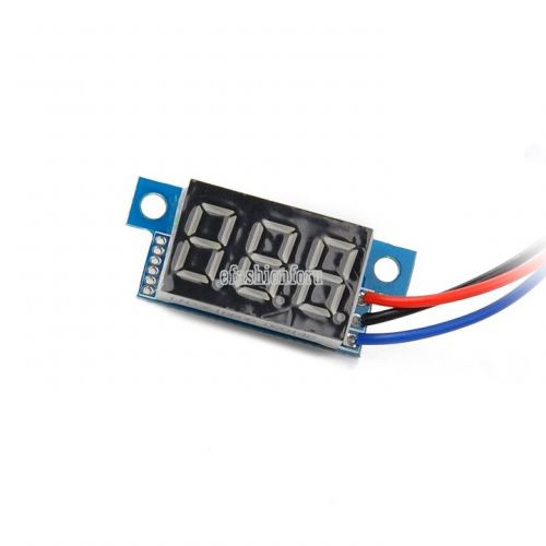 DC 0-100V Blue LED Panel Voltage Meter 3-Digital Display Voltmeter Motor EFFU