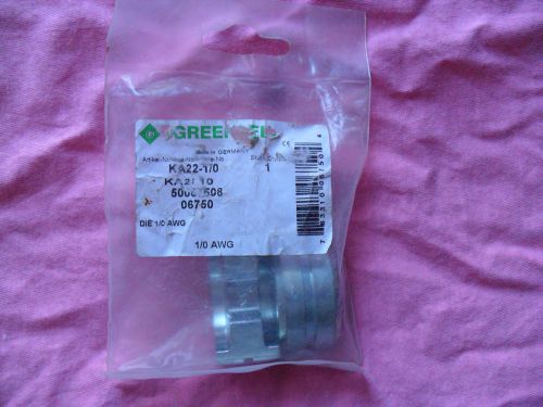 Greenlee ka22-1/0 crimping die for greenlee 6-ton tools, aluminum 1/0 awg for sale