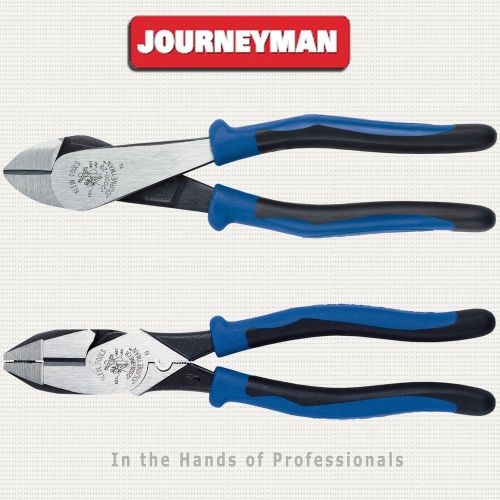 Klein tools j2000-9necr + j2000-28 journeyman™ high-leverage pliers set &gt; new for sale