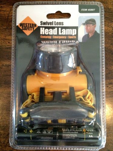 Western Safety - Flashlight, Super Bright Head Lamp w/Swivel Lens