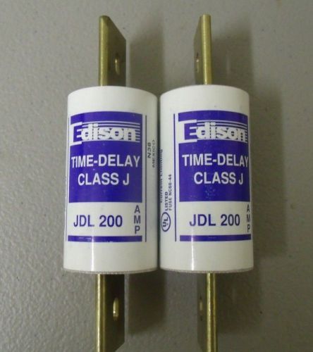 2 brand new edison class j time delay fuse  jdl200 600v ac for sale