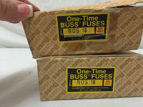 Lot Of 2 NEW BOXES Buss One -Time Fuses NOS 25