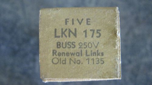 NIB BUSS SUPER LAG RENEWAL LINKS #LKN175 250 VOLT (5 PER BOX)