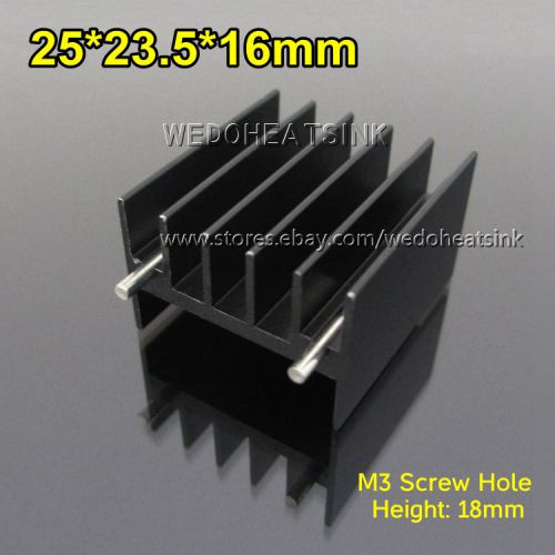 10pcs 25x23.5x16mm transistor black heat sink aluminum extrusion mosfet radiator for sale