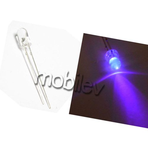 50 5mm round uv/ purple led light emitting diode lamp for sale