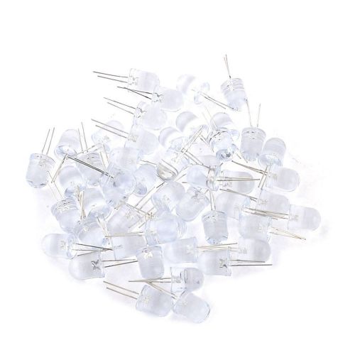 2015 10mm Clear Cylinder Emitting Diode 2 Pin Green Light LED Lamp 50pcs