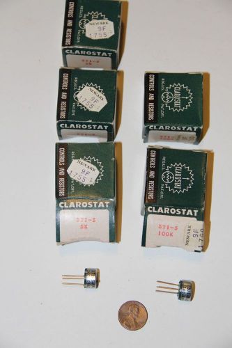 6 CLAROSTAT POTENTIOMETERS, 4 at 371-5-5K-S and 2 at 371-5-100K-S, New Old Stock