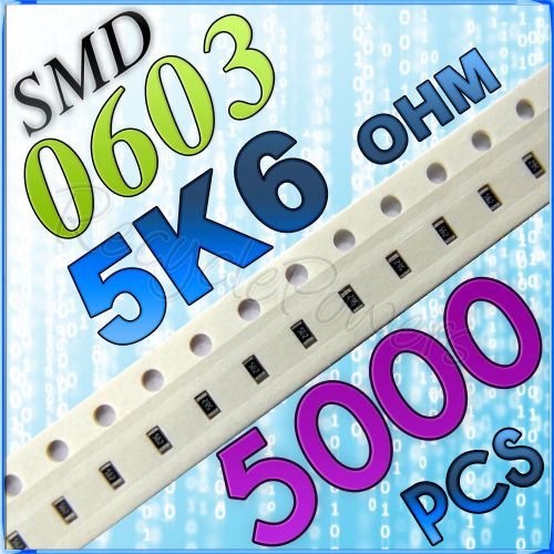 5000 5K6 ohm ohms SMD 0603 Chip Resistors Surface Mount watts (+/-)5%