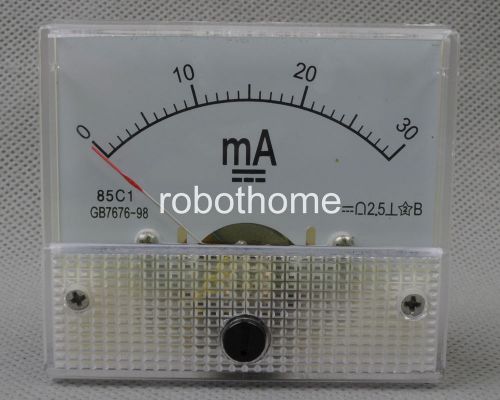 DC Ammeter Head Current Measuring Panel Meter 85C1 Head Pointer 30MA Mounting