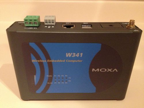 Moxa w341-lx  v1.0 risc-based wireless embedded linux computer us/eu power for sale