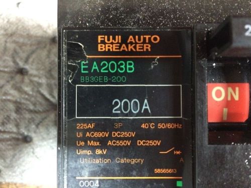 Fuji EA203B 200amp circuit breaker with auto trip