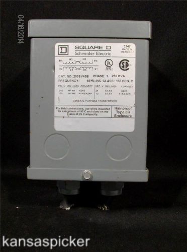 Square D Schneider Electric 250SV43B .250 KVA Type 3R Enclosure Transformer