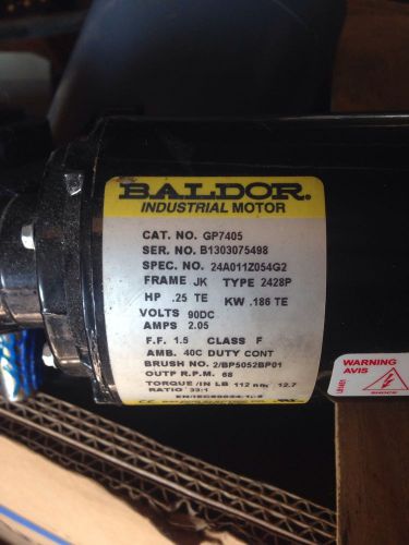 Gp7405  1/4 hp, 68 rpm new baldor dc electric motor for sale