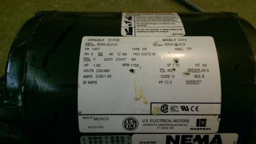 Emerson C072 Catalog D1P2B - 1 HP Electric Motor (Some Handling Scratches)