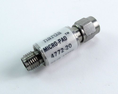 Narda Micro-Pad 4772-20 SMA (f) to (m) Attenuator 20 dB, DC-6 GHz