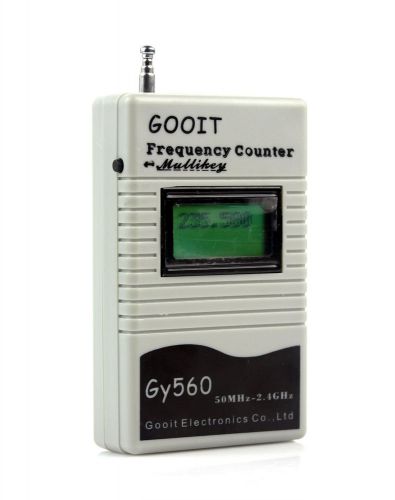 Handheld Gray 9V 6F22 Frequency Counter 50MHz~2.4GHz UHF: 8m, VHF: 5m