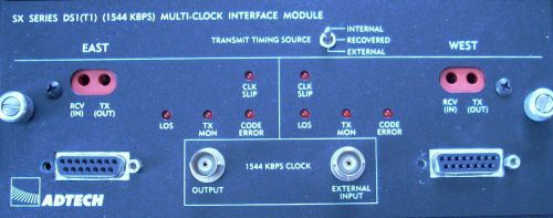 Adtech SX/12 Data Link Simulator DS1 T1 multi-clock back panel module
