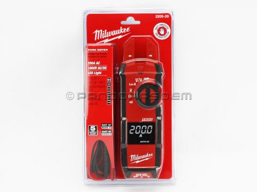 Milwaukee tool 2205-20 fork meter 200a ac 1000v ac/dc led light 5 year warranty for sale