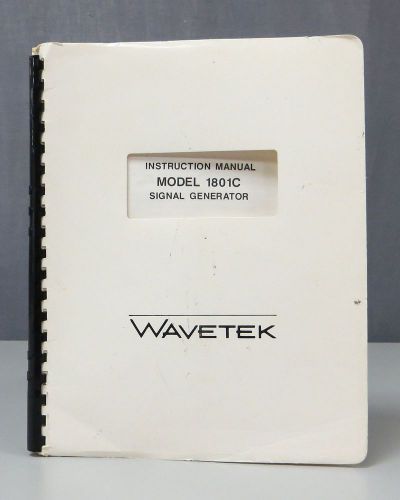 Wavetek Model 1801C Signal Generator Instruction Manual