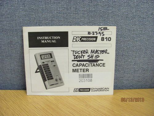 B+k model 810: capacitance meter - instruction manual, product # 17438 for sale