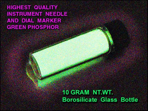 Ultra-green phosphor 10 grams in borosilicate vial - long glowing/uv sensitive for sale