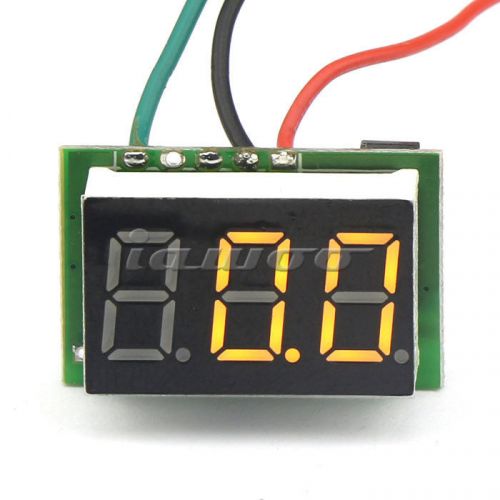 Ultra Mini DC 0-100V LED Yellow Digital Voltmeter Car Motor Voltage Panel Meter