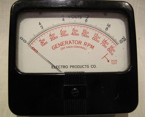 Vintage generator rpm gauge electro products ~ (set tach control) bakelite case for sale